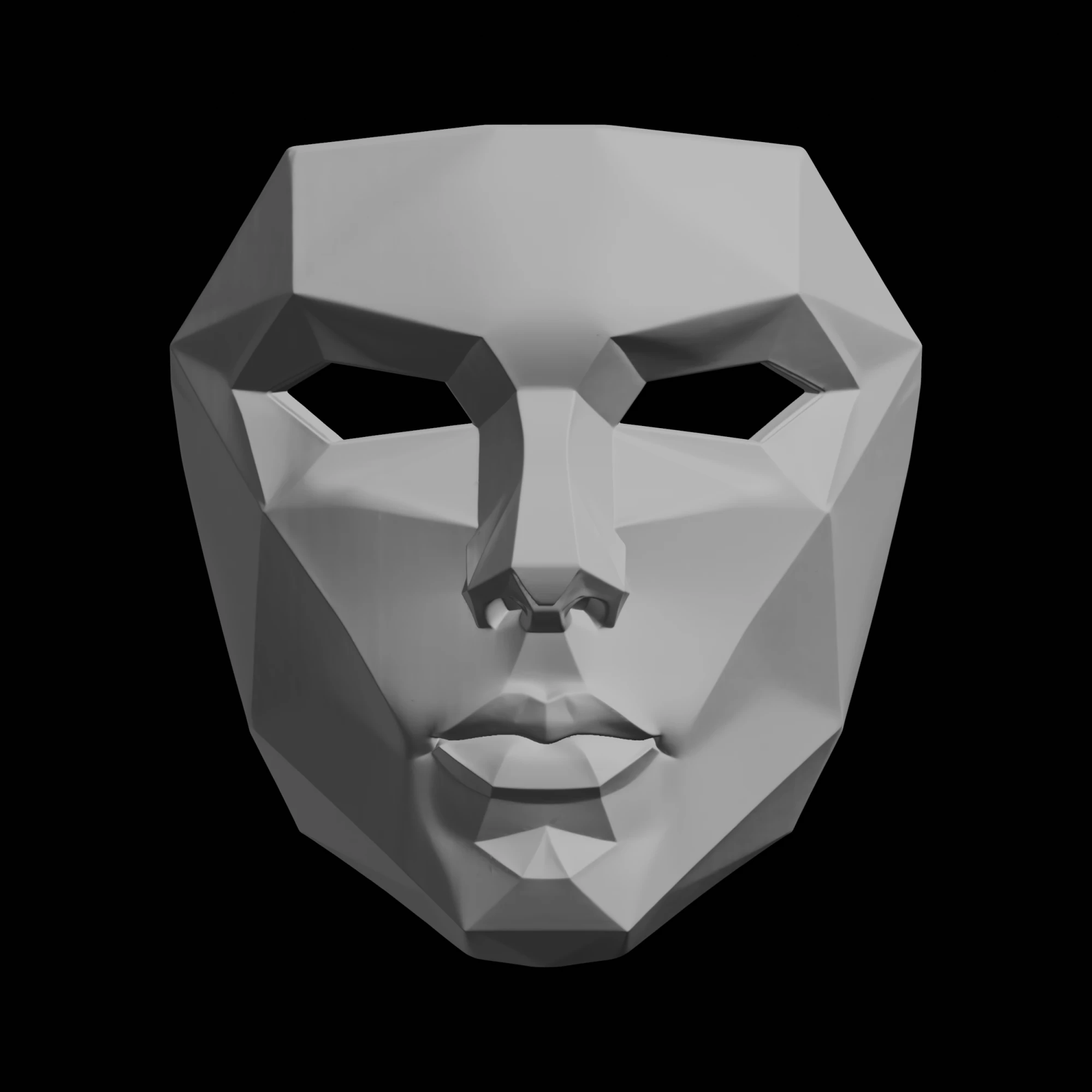 Geometric Decorative Face Mask 3D Print Model .c4d .max .obj .3ds .fbx .stl .blend 