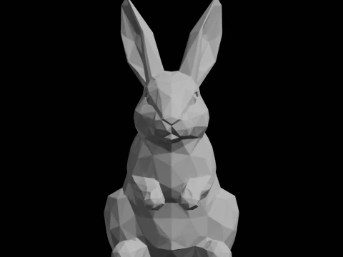 Laag Poly Konijn 3D Print Model Dierensculptuur 3D printmodel