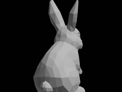 Low Poly Rabbit 3D Print Model Animal Sculpture 3D Print Model