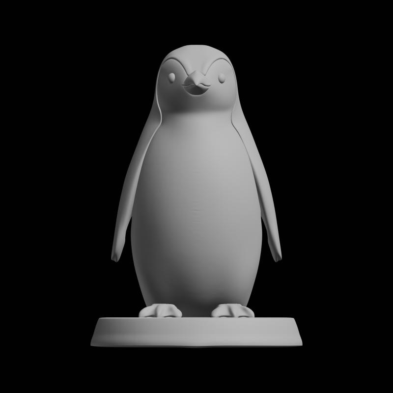 ペンギンの動物フィギュア 3Dプリントモデル .c4d .max .obj .3ds .fbx .stl .blend 