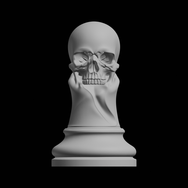 Skull Chess Piece Tabletop Miniature 3D Print Model .c4d .max .obj .3ds .fbx .stl .blend 