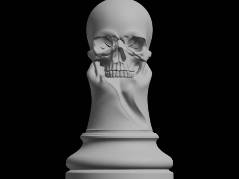 Настільна мініатюра шахової фігури з черепом 3D Принт Модель