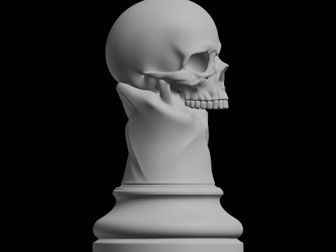 Skull Chess Piece Tabletop Miniature 3D Print Model