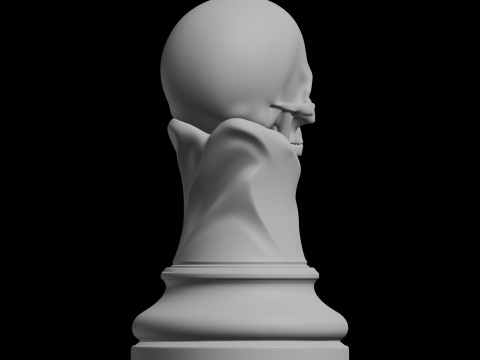 Skull Chess Piece Tabletop Miniature 3D Print Model