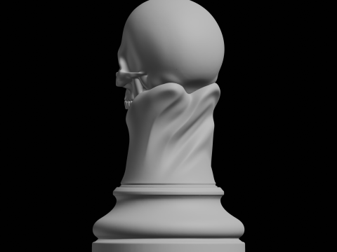 Skull Chess Piece Tabletop Miniature 3D Print Model