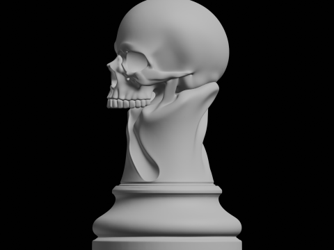 Skull Chess Piece Tabletop Miniature 3D Print Model