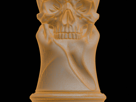 Skull Chess Piece Tabletop Miniature 3D Print Model