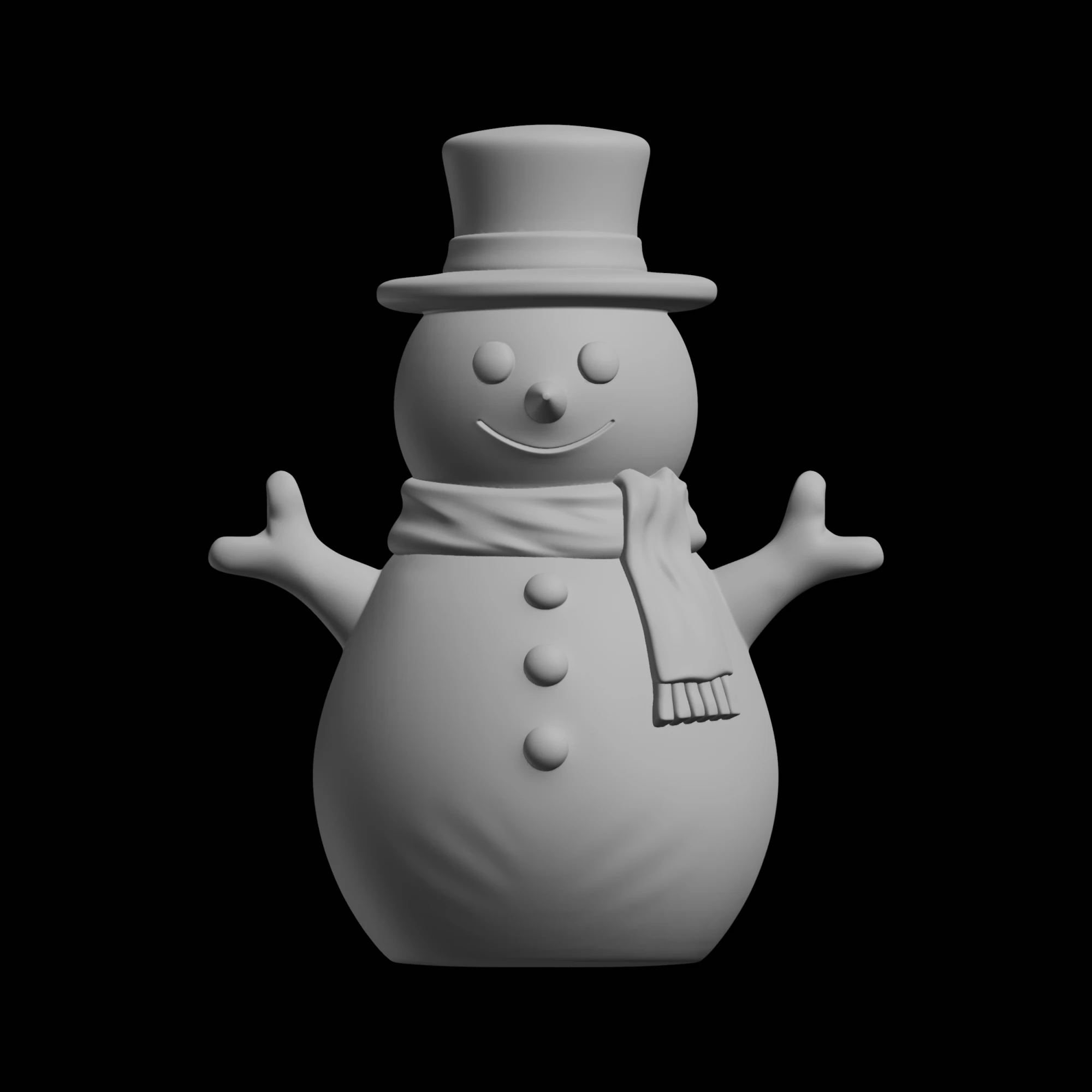 Snowman Figure Holiday Decoration 3D Print Model .c4d .max .obj .3ds .fbx .stl .blend 