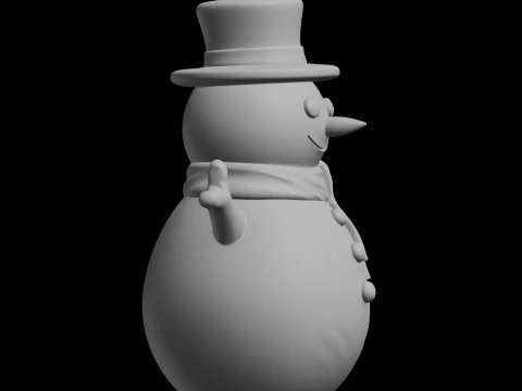 Snowman Figure Holiday Decoration 3D Print Model