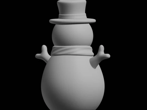 Snowman Figure Holiday Decoration 3D Print Model
