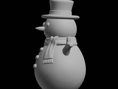 Snowman Figure Holiday Decoration 3D Print Model