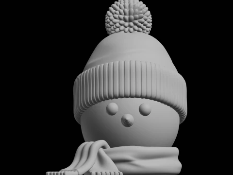 3D друк моделі голови сніговика. Святкові прикраси 3D Принт Модель