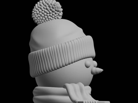Snowman Head 3D Print Model Holiday Decoration 3D Print Model
