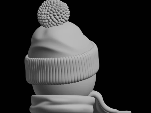 Snowman Head 3D Print Model Holiday Decoration 3D Print Model