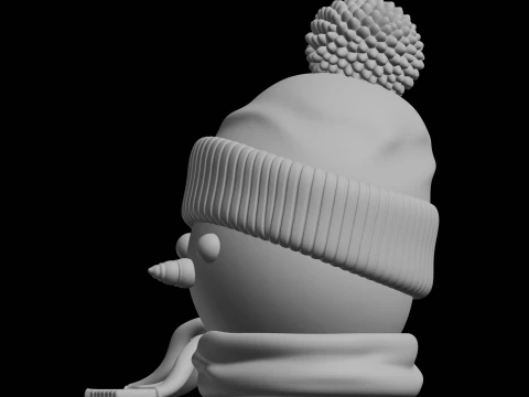 Snowman Head 3D Print Model Holiday Decoration 3D Print Model