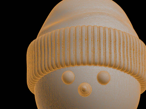 Snowman Head 3D Print Model Holiday Decoration 3D Print Model