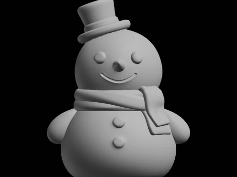 Сніговик з капелюхом святкові прикраси 3D Принт Модель