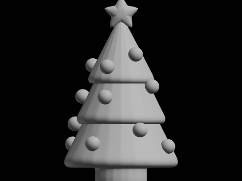 Stylized Christmas Tree Holiday Decoration 3D Print Model