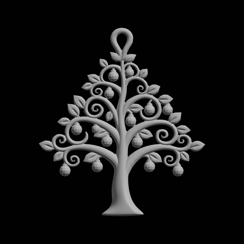 Stylized Tree Ornament 3D Print Model 3D Print Model .c4d .max .obj .3ds .fbx .stl .blend 