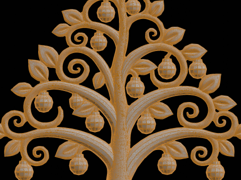 Stylized Tree Ornament 3D Print Model 3D Print Model