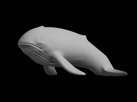 Whale Marine Animal Sculpture 3D Print Model