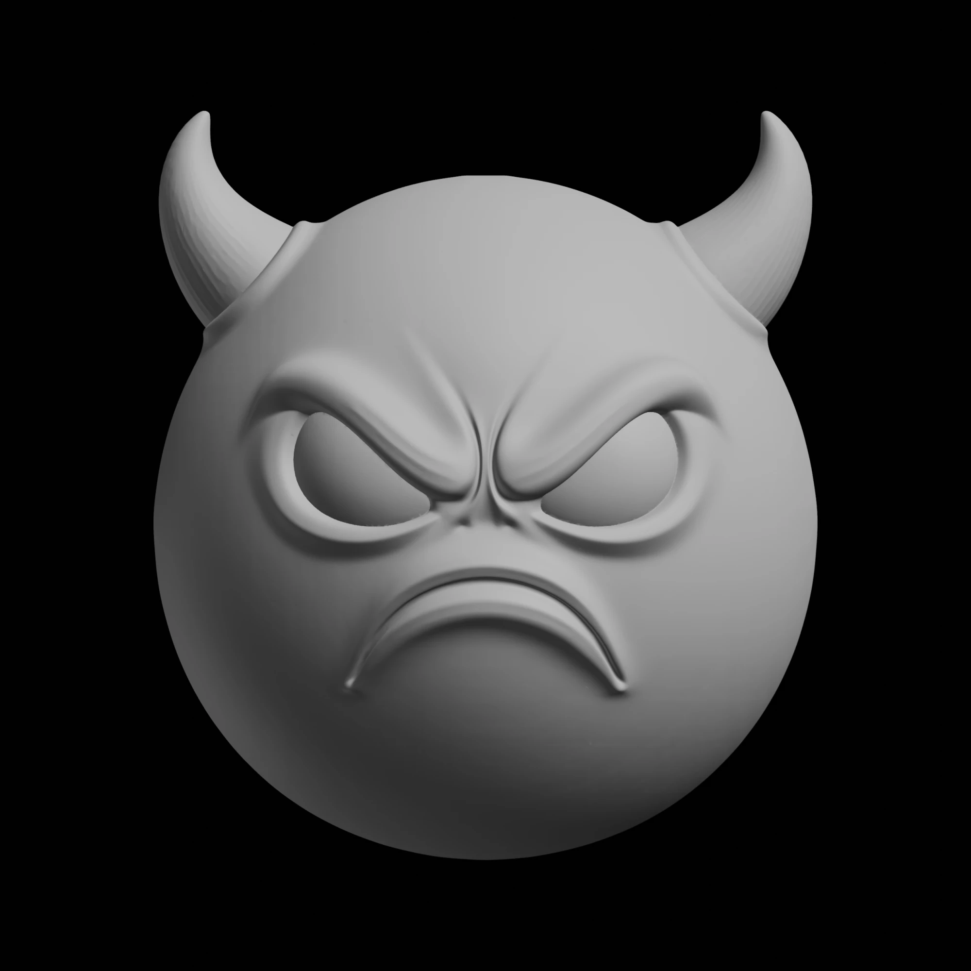 Angry Devil Emoji 3D Print Model 3D Print Model .c4d .max .obj .3ds .fbx .stl .blend