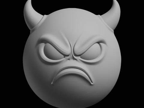 Modello di stampa 3D Emoji del diavolo arrabbiato Modello di stampa 3D