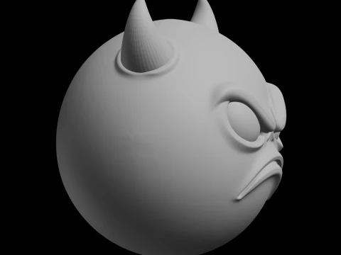 Angry Devil Emoji 3D Print Model 3D Print Model