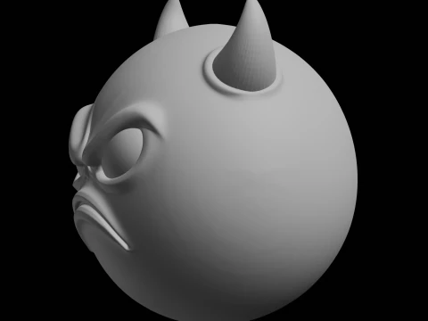 Angry Devil Emoji 3D Print Model 3D Print Model