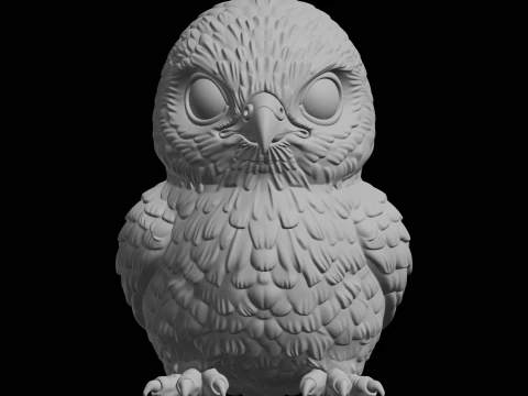 Bebek Baykuş Heykelcik 3D Baskı Modeli