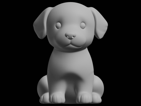 귀여운 강아지 그림 3D 인쇄 모델 3D 프린트 모델