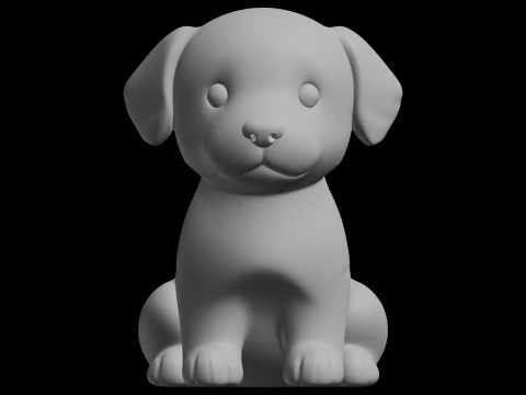 Modello di stampa 3D con figura di cucciolo carino Modello di stampa 3D