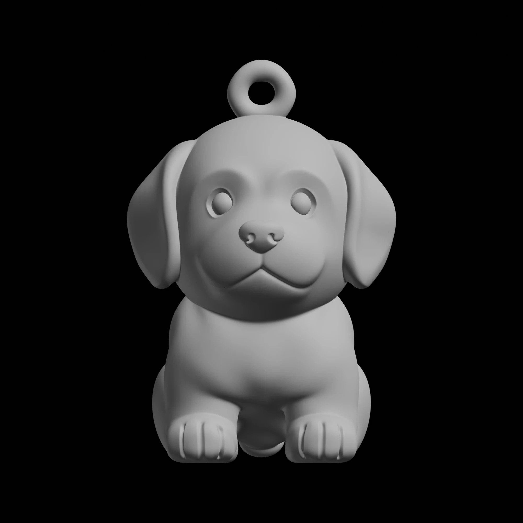 Cute Puppy Pendant 3D Print Model .c4d .max .obj .3ds .fbx .stl .blend