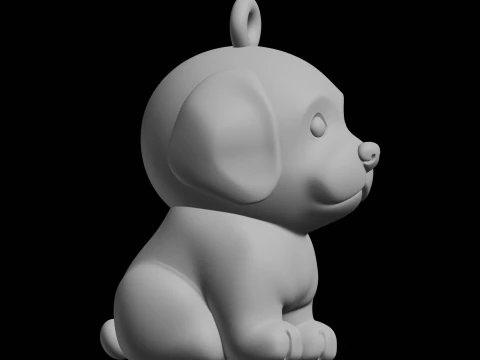 Cute Puppy Pendant 3D Print Model