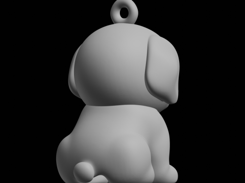 Cute Puppy Pendant 3D Print Model