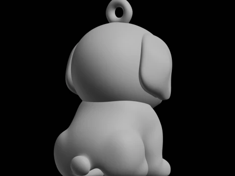 Cute Puppy Pendant 3D Print Model