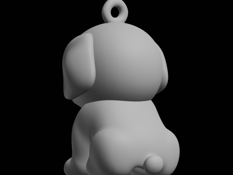 Cute Puppy Pendant 3D Print Model
