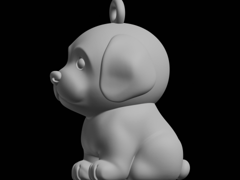 Cute Puppy Pendant 3D Print Model