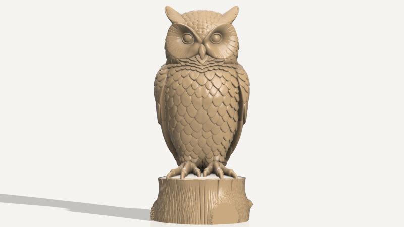 Wise Owl Figurine - 3D Printable STL File 3D Print Model .c4d .max .obj .3ds .fbx .stl .blend