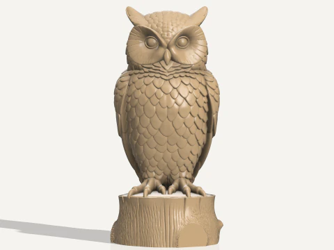 बुद्धिमान उल्लू की मूर्ति - 3डी मुद्रण योग्य एसटीएल फ़ाइल 3D प्रिंट मॉडल