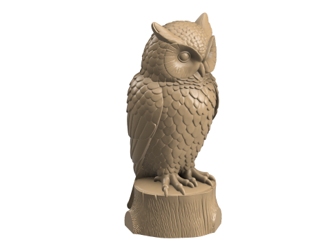 Wise Owl Figurine - 3D Printable STL File 3D Print Model