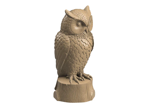 Wise Owl Figurine - 3D Printable STL File 3D Print Model