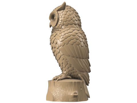 Wise Owl Figurine - 3D Printable STL File 3D Print Model