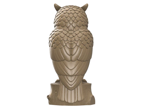 Wise Owl Figurine - 3D Printable STL File 3D Print Model