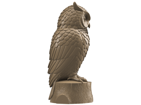 Wise Owl Figurine - 3D Printable STL File 3D Print Model