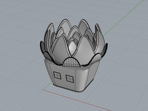 GantiFlowers Lamp Precision Design Blender OBJ print 3d Ready 3D Print Model