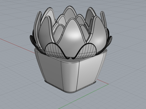 GantiFlowers Lamp Precision Design Blender OBJ print 3d Ready 3D Print Model