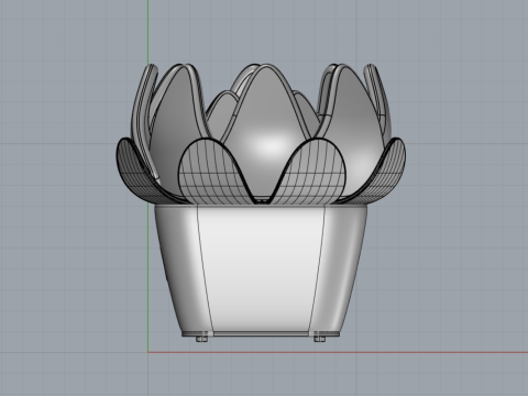 GantiFlowers Lamp Precision Design Blender OBJ print 3d Ready 3D Print Model