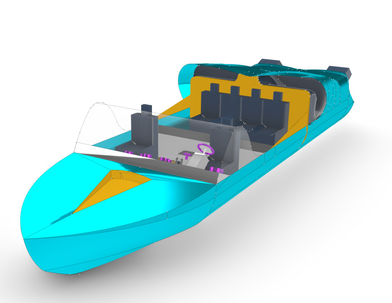 Powerboat model draft 3D Modell .c4d .max .obj .3ds .fbx .stl .blend 