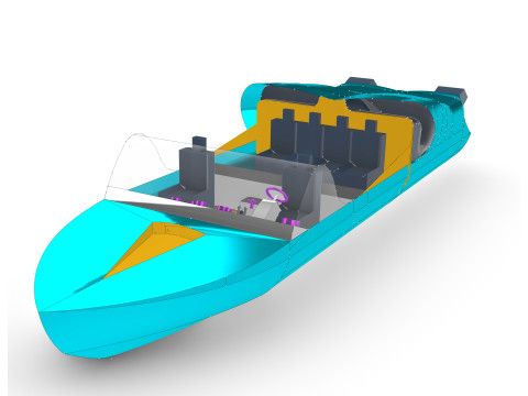 Powerboat model draft 3D Modell